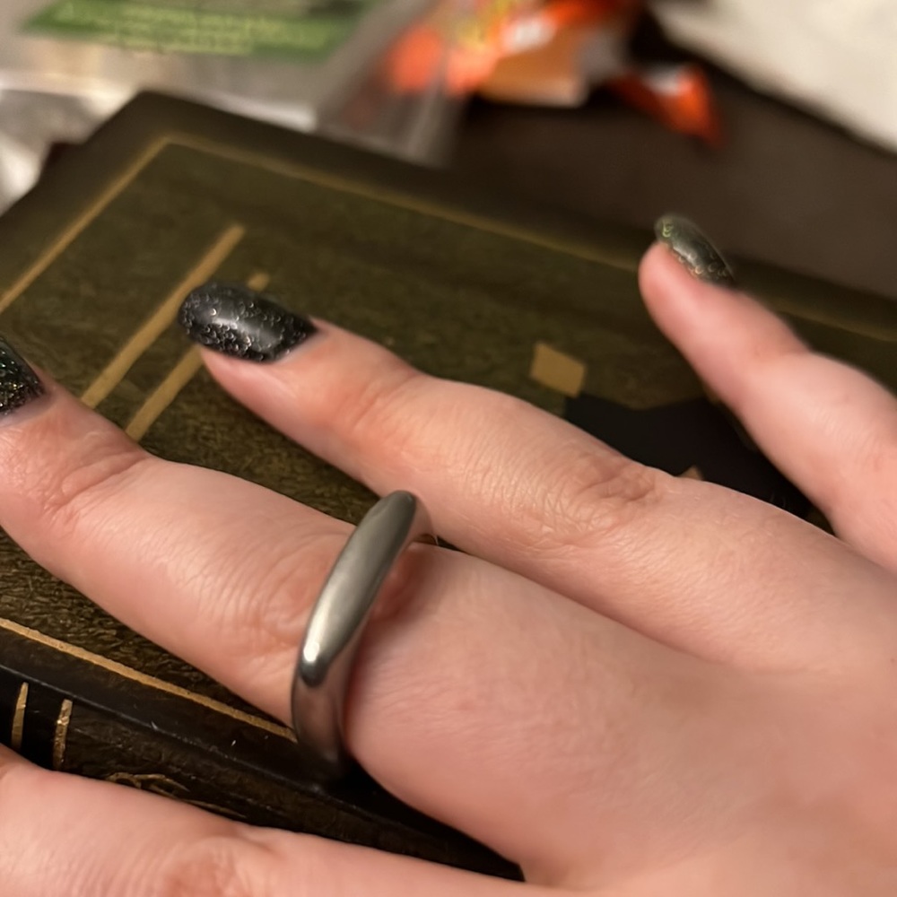 Square Silver Tone Ring - image 2